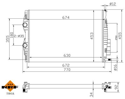 Radiator, engine cooling NRF 53843A