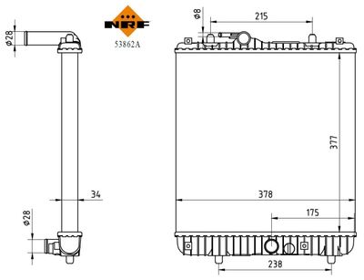 Radiator, engine cooling NRF 53862A