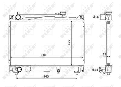 Radiator, engine cooling NRF 53882