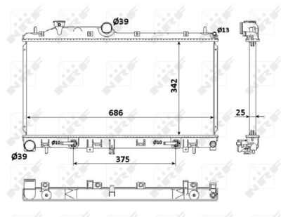 Radiator, engine cooling NRF 53886