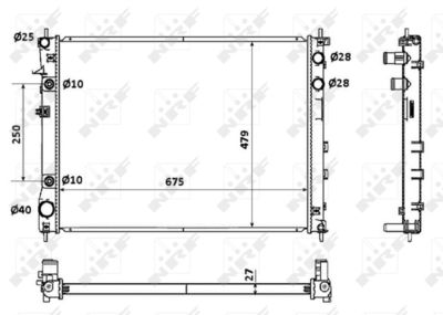 Radiator, engine cooling NRF 53887