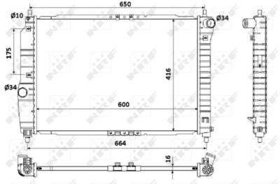 Radiator, engine cooling NRF 53902A