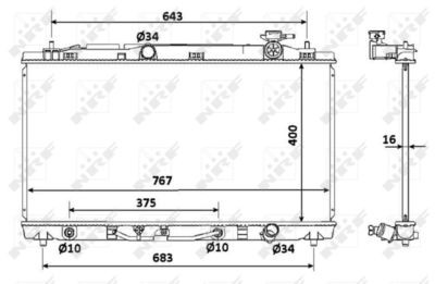 Radiator, engine cooling NRF 53922