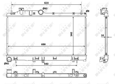 Radiator, engine cooling NRF 53929
