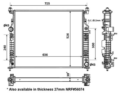 Radiator, engine cooling NRF 53936