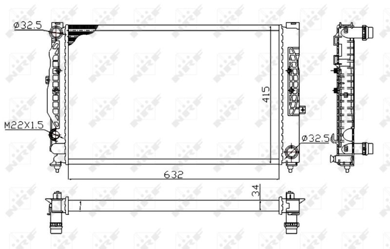 NRF 539504A Radiator, engine cooling