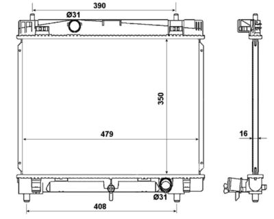 Radiator, engine cooling NRF 53972