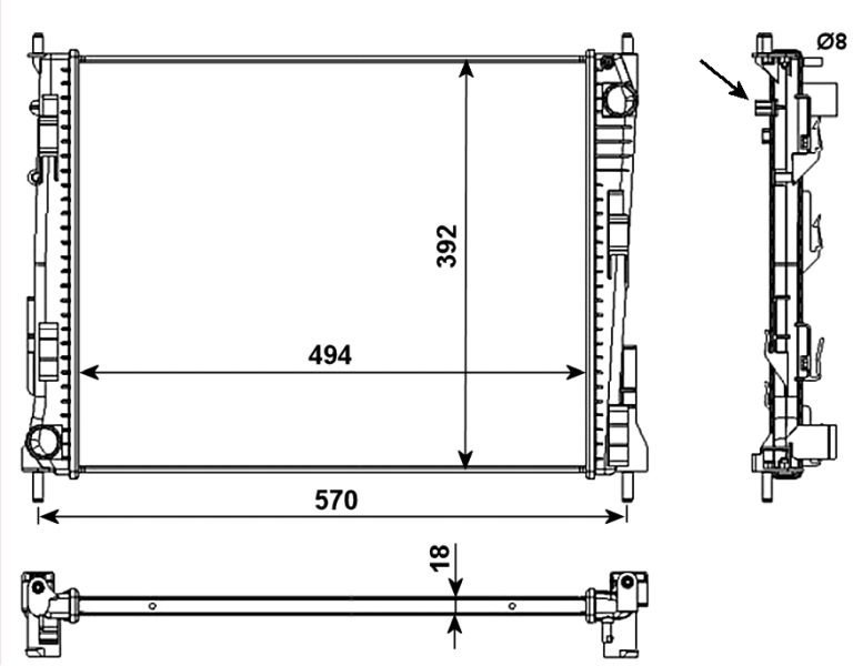 NRF 53992 Radiator, engine cooling