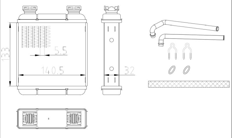 NRF 54411 Heat Exchanger, interior heating