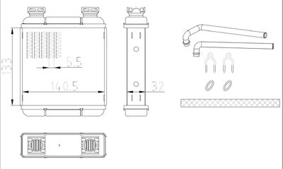 Heat Exchanger, interior heating NRF 54411