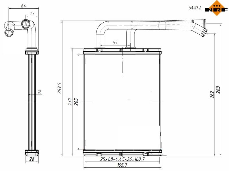 NRF 54432 Heat Exchanger, interior heating