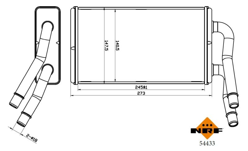 NRF 54433 Heat Exchanger, interior heating