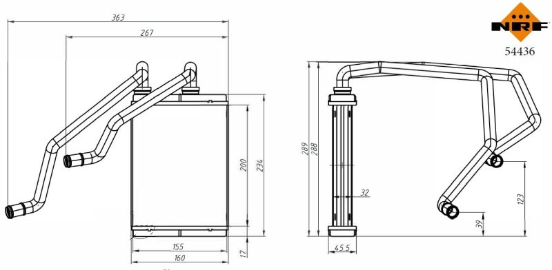 NRF 54436 Heat Exchanger, interior heating