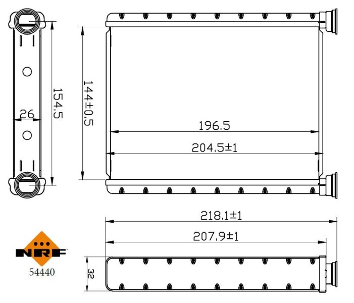 NRF 54440 Heat Exchanger, interior heating