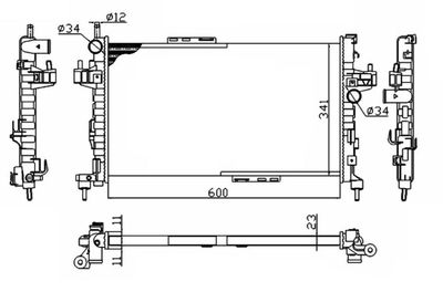 Radiator, engine cooling NRF 54753A