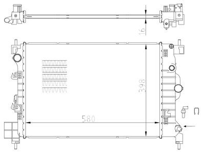 Radiator, engine cooling NRF 550003