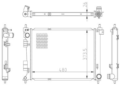 Radiator, engine cooling NRF 550033