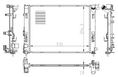Radiator, engine cooling NRF 550038
