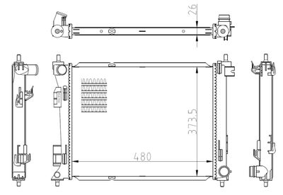 Radiator, engine cooling NRF 550039