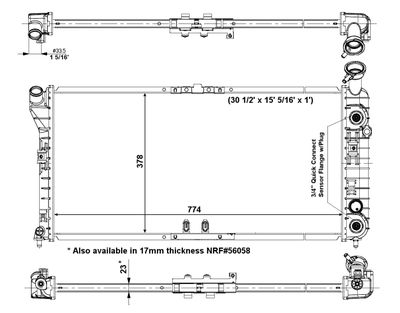 Radiator, engine cooling NRF 56004