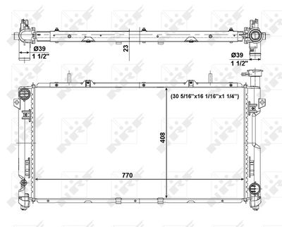 Radiator, engine cooling NRF 56020