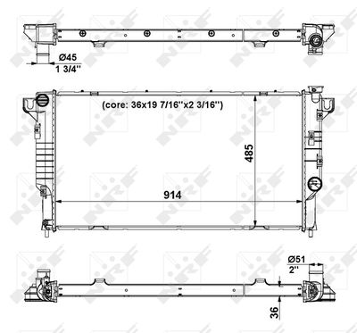 Radiator, engine cooling NRF 56024