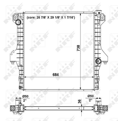 Radiator, engine cooling NRF 56025