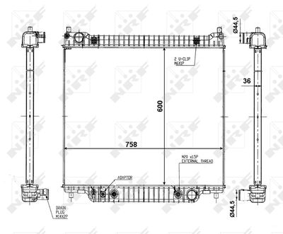 Radiator, engine cooling NRF 56026