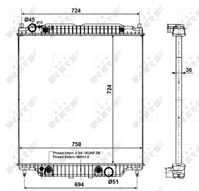 Radiator, engine cooling NRF 56029