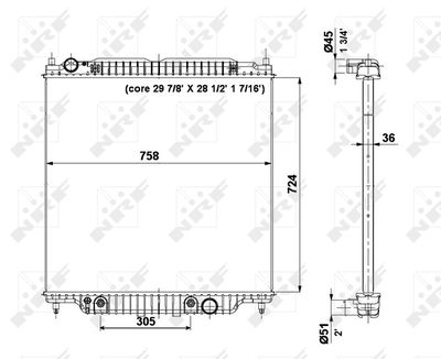 Radiator, engine cooling NRF 56037
