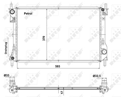 Radiator, engine cooling NRF 56041