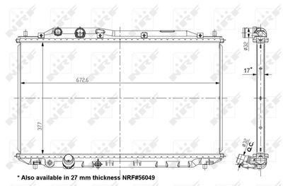 Radiator, engine cooling NRF 56050
