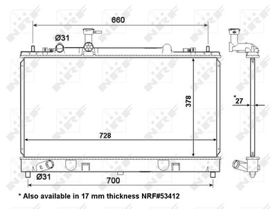 Radiator, engine cooling NRF 56063