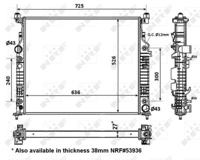 Radiator, engine cooling NRF 56074