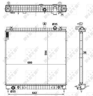 Radiator, engine cooling NRF 56082