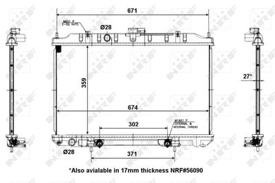 Radiator, engine cooling NRF 56091