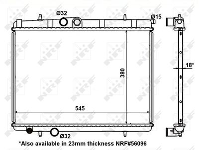 Radiator, engine cooling NRF 56095