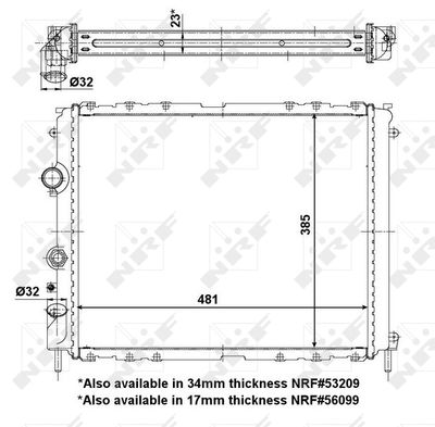 Radiator, engine cooling NRF 56098