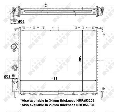 Radiator, engine cooling NRF 56099