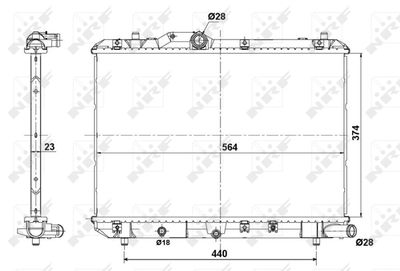 Radiator, engine cooling NRF 56101