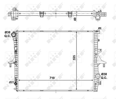 Radiator, engine cooling NRF 56124