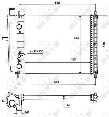 Radiator, engine cooling NRF 58015