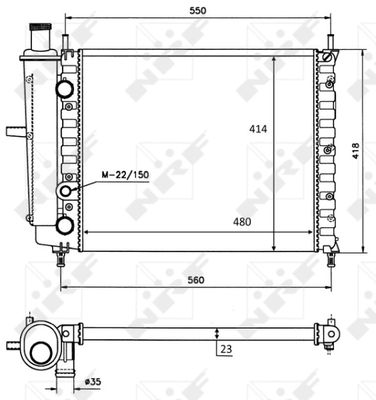 Radiator, engine cooling NRF 58016