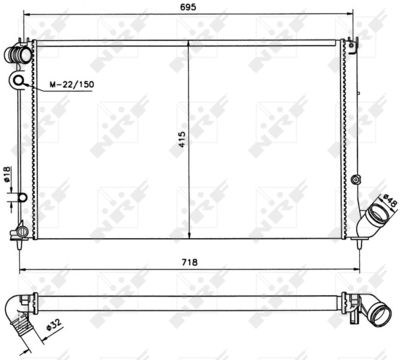 Radiator, engine cooling NRF 58020