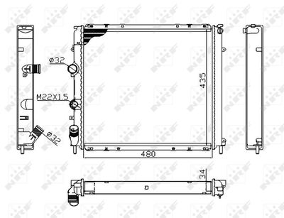 Radiator, engine cooling NRF 58075A
