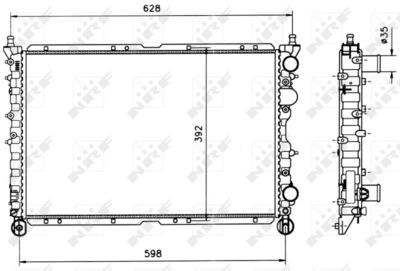 Radiator, engine cooling NRF 58085