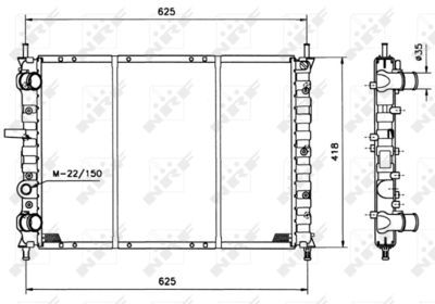Radiator, engine cooling NRF 58122