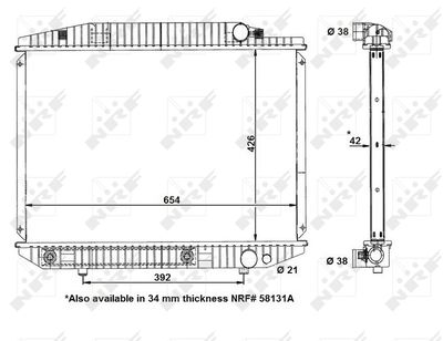 Radiator, engine cooling NRF 58131