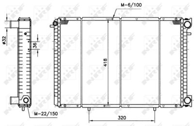 Radiator, engine cooling NRF 58153