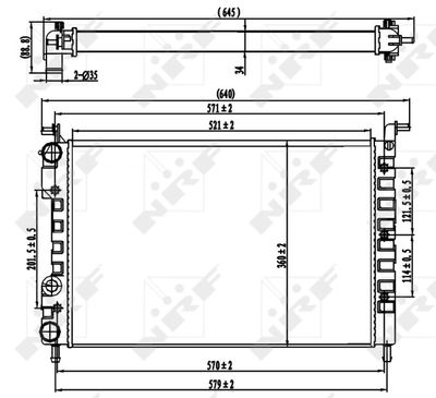 Radiator, engine cooling NRF 58219